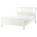 IKEA HEMNES ХЕМНЕС, каркас ліжка з матрацом, біла морилка / ОКРЕХАМН жорсткий, 140x200 см 495.419.97 фото thumb №1