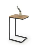 Журнальний столик HALMAR NISA 40x30 см, каркас - чорний, стільниця - дуб золотистий фото thumb №2