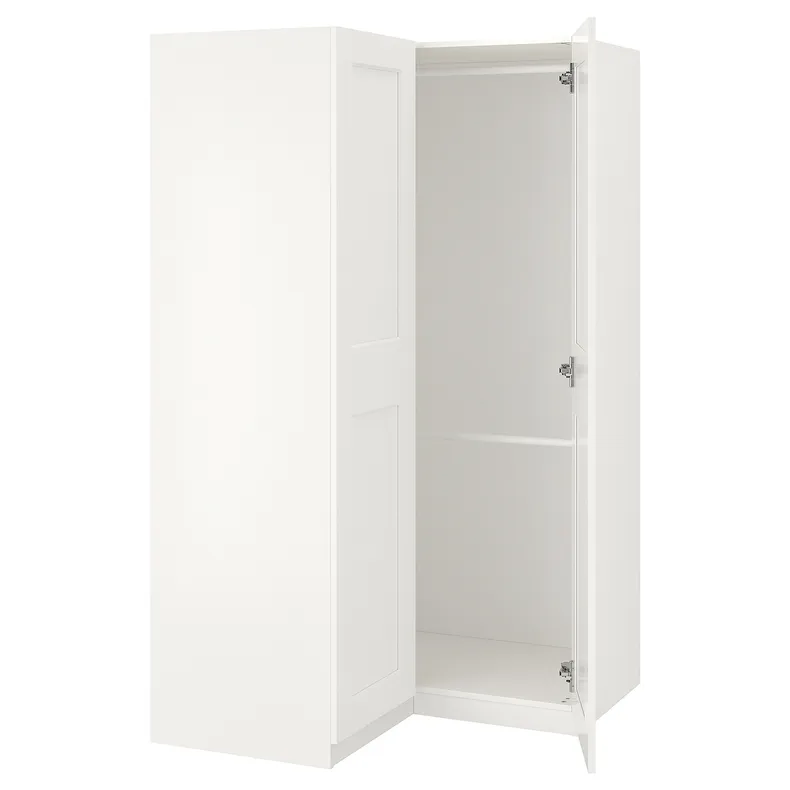 IKEA PAX ПАКС / GRIMO ГРИМО, гардероб угловой, белый / белый, 110 / 110x201 см 992.185.09 фото №1