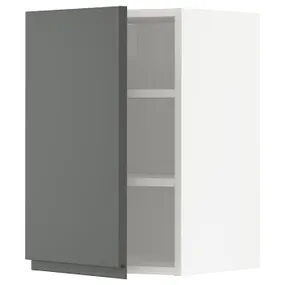 IKEA METOD МЕТОД, навесной шкаф с полками, белый / Воксторп темно-серый, 40x60 см 894.566.66 фото
