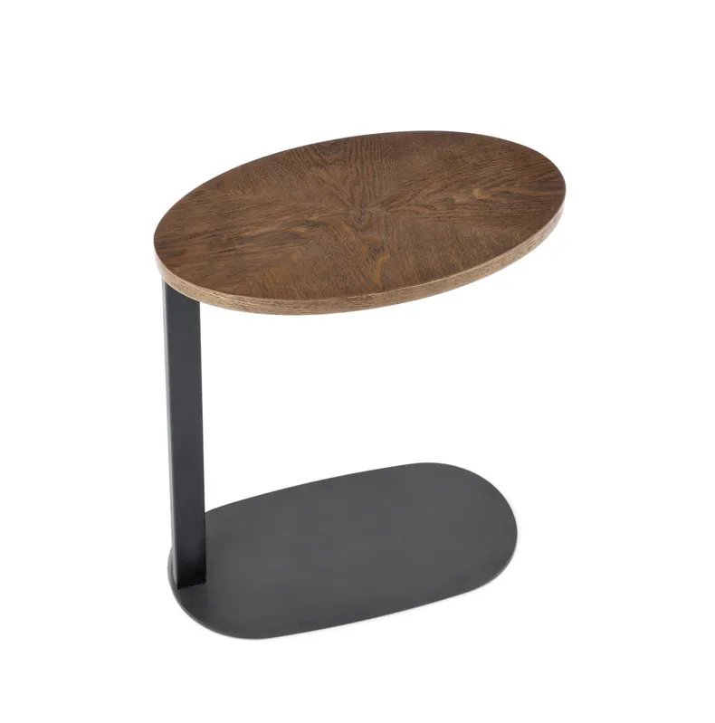 Журнальный стол из дерева HALMAR DELPHI, 48x26 см, орех / каркас из металла: черный фото №9
