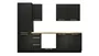 BRW Кухонный гарнитур Edan 265 см без столешницы и ручек черный матовый, черный/черный матовый TA_265_WL_BBL-CA/CAM фото