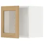IKEA METOD МЕТОД, навесной шкаф со стеклянной дверцей, белый / дуб форсбака, 40x40 см 895.093.49 фото