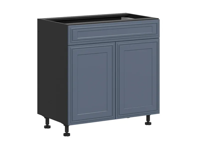 BRW Двухдверный кухонный шкаф Verdi 80 см с выдвижным ящиком mystic matt, черный/матовый FL_D1S_80/82_L/P/STB-CA/MIM фото №2