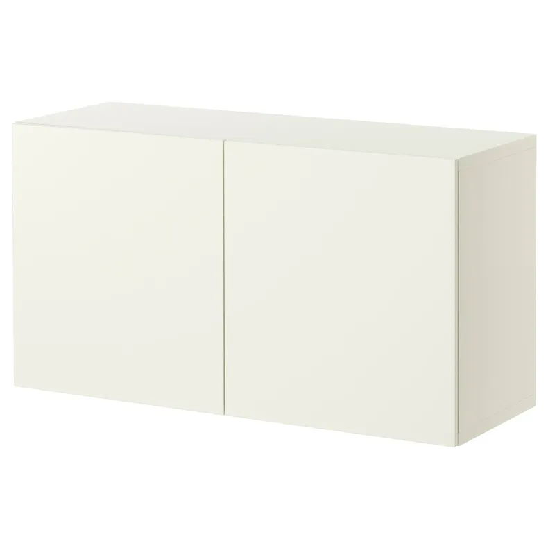 IKEA BESTÅ БЕСТО, секція полиць із дверцятами, білий / ЛАППВІКЕН білий, 120x42x64 см 590.473.88 фото №1