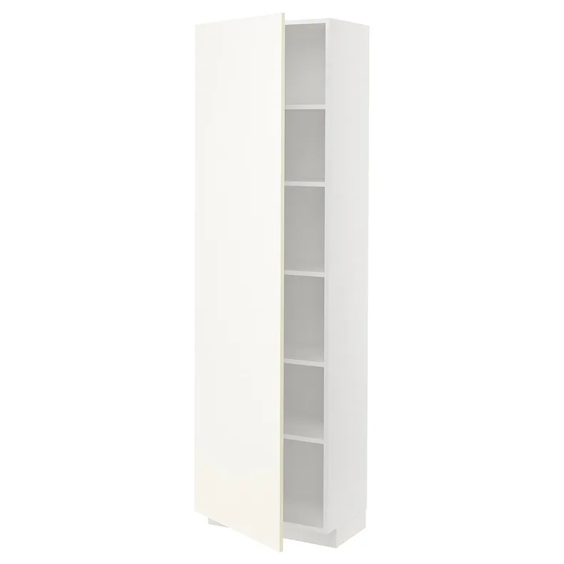 IKEA METOD МЕТОД, висока шафа із полицями, білий / ВАЛЛЬСТЕНА білий, 60x37x200 см 695.073.13 фото №1