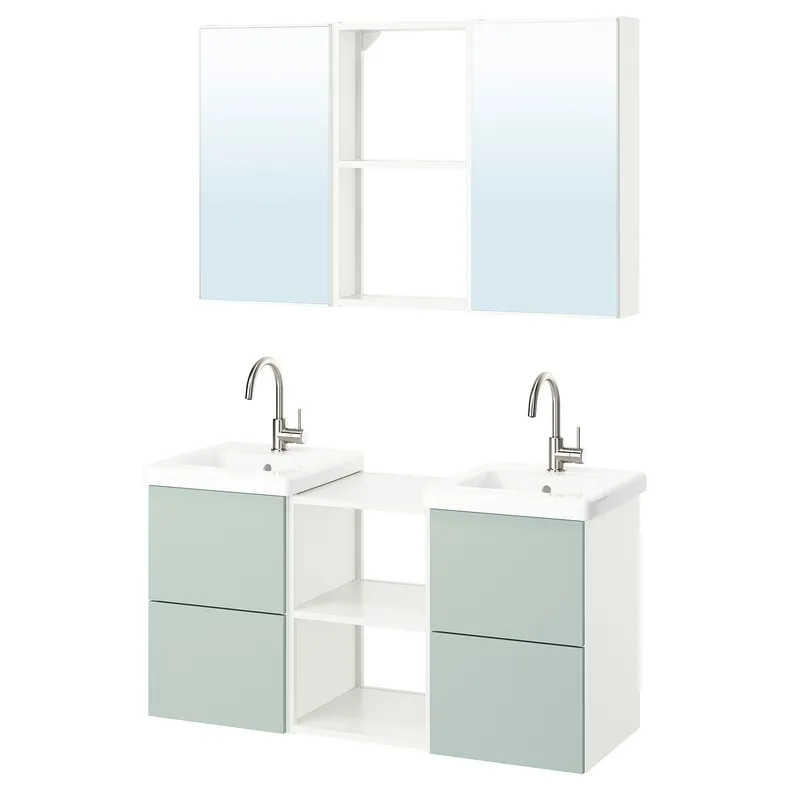 IKEA ENHET ЭНХЕТ, ванная, белый / бледный серо-зеленый, 124x43x65 см 995.469.21 фото №1