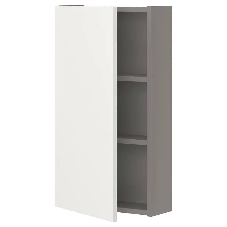 IKEA ENHET ЭНХЕТ, навесной шкаф с 2 полками / дверцей, серый / белый, 40x17x75 см 093.224.97 фото №1