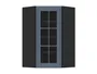 BRW Верхний кухонный шкаф Verdi 60 см левый угол с витриной mystic matt, черный/матовый FL_GNWU_60/95_LV-CA/MIM фото