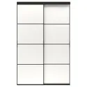 IKEA SKYTTA СКЮТТА / MEHAMN МЕХАМН, дверь раздвижная, комбинация, черный / 2стр белый, 152x240 см 894.995.76 фото thumb №1