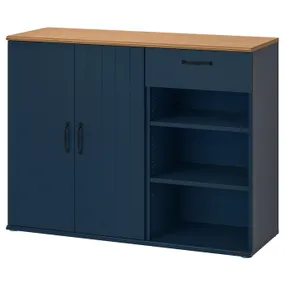 IKEA SKRUVBY СКРУВБИ, сервант, черный и синий, 120x38x90 см 705.687.20 фото