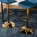 Барный стул бархатный MEBEL ELITE ARCOS Velvet, синий/золотой фото thumb №5