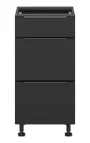 BRW Кухонный цокольный шкаф Sole L6 40 см с ящиками черный матовый, черный/черный матовый FM_D3S_40/82_2SMB/SMB-CA/CAM фото