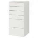 IKEA SMÅSTAD СМОСТАД / PLATSA ПЛАТСА, комод с 6 ящиками, белый / белый, 60x57x123 см 593.876.55 фото thumb №1