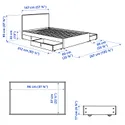 IKEA GLADSTAD ГЛАДСТАД, кровать с обивкой,4 кроватных ящика, Кабуса светло-серый, 140x200 см 094.070.24 фото thumb №9