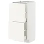 IKEA METOD МЕТОД / MAXIMERA МАКСИМЕРА, напольный шкаф с 2 ящиками, белый / Вальстена белый, 40x37 см 795.072.18 фото