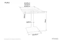 Кухонний стіл SIGNAL PURO II, ламінований дуб / чорний, 80x80 фото thumb №2