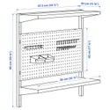 IKEA BROR БРУР, навесная полка, комбинация, с перфорированной панелью/2 полки/черный, 88x30x90 см 195.718.58 фото thumb №3