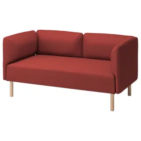 IKEA LILLEHEM ЛИЛЛЕХЕМ, 2-местный модульный диван, Окрашенное в коричнево-красный цвет дерево 494.712.73 фото