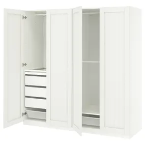 IKEA PAX ПАКС / GULLABERG ГУЛЛАБЕРГ, гардероб, комбинация, белый/белый, 200x60x201 см 195.637.97 фото