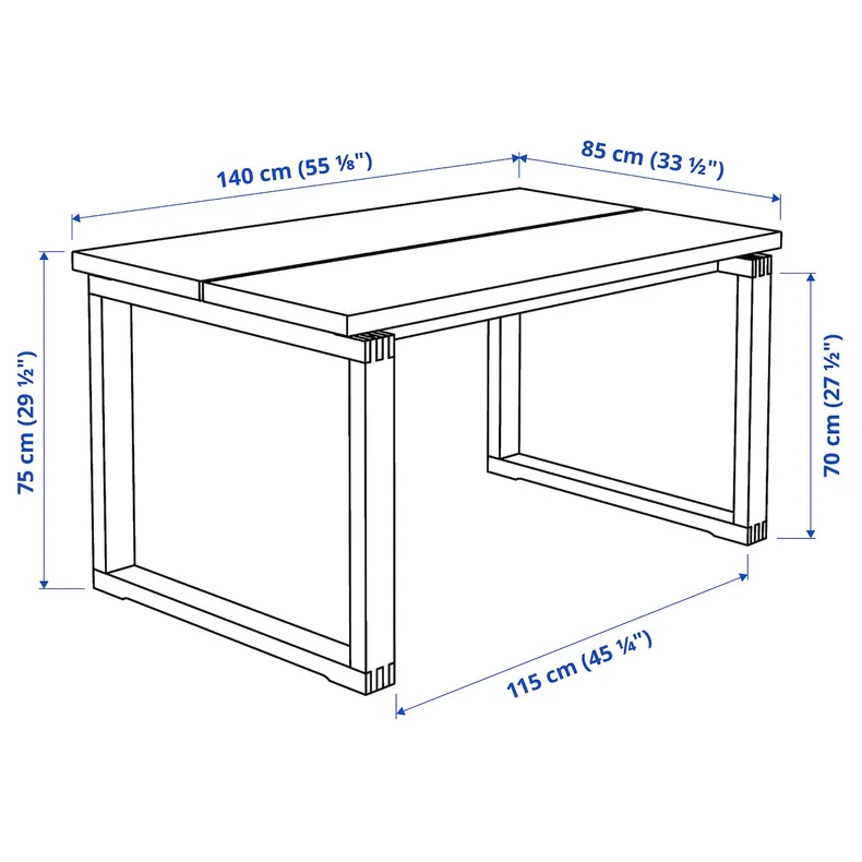 IKEA MÖRBYLÅNGA МОРБИЛОНГА, стол, дуб коричневый морилка, 140x85 см 503.862.45 фото №9