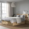 IKEA MALM МАЛЬМ, каркас кровати+2 кроватных ящика, Шпон дуба, окрашенный в белый цвет / Lindbåden, 140x200 см 394.949.96 фото thumb №2