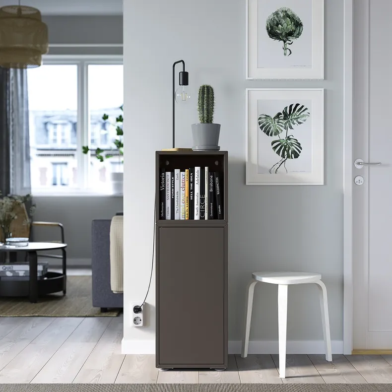 IKEA EKET ЭКЕТ, комбинация шкафов с ножками, тёмно-серый, 35x35x107 см 792.864.48 фото №3