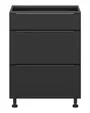 BRW Кухонный цокольный шкаф Sole L6 60 см с выдвижными ящиками черный матовый, черный/черный матовый FM_D2S_60/82_2SMB/B-CA/CAM фото