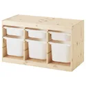 IKEA TROFAST ТРУФАСТ, комбінація для зберіган +контейнери, світла сосна, пофарбована в білий/білий колір, 93x44x52 см 191.026.59 фото thumb №1