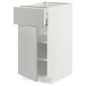 IKEA METOD МЕТОД / MAXIMERA МАКСИМЕРА, напольный шкаф с ящиком / дверцей, белый / светло-серый, 40x60 см 095.393.50 фото thumb №1