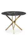Кухонний стіл HALMAR RAYMOND 2, 100x100 см стільниця - чорний мармур, ніжки - золото фото