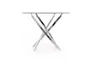 Кухонний стіл HALMAR RAYMOND 3, 100x100 см стільниця - білий мармур, ніжки - срібло фото