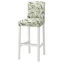 IKEA BERGMUND БЕРГМУНД, барний стілець зі спинкою, білий / ФОГЕЛЬФОРС різнобарвний, 75 см 793.997.61 фото thumb №1