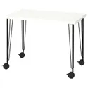 IKEA LINNMON ЛІННМОН / KRILLE КРІЛЛЕ, письмовий стіл, білий / чорний, 100x60 см 895.097.02 фото thumb №1