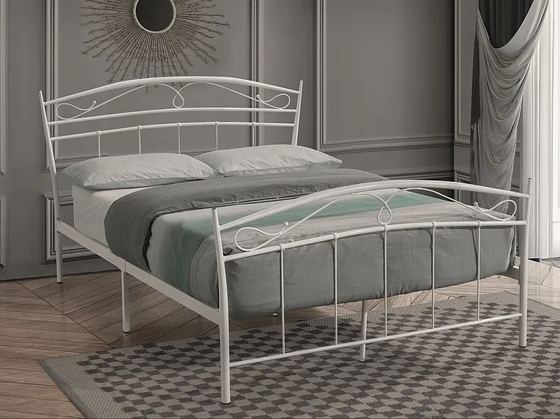 Кровать полуторная металлическая SIGNAL SIENA, белый, 120x200 см фото №1