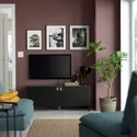 IKEA BESTÅ БЕСТО, тумба для телевізора з дверцятами, чорно-коричневий / ЛАППВІКЕН / СТУББ чорно-коричневий, 120x42x48 см 194.196.15 фото thumb №3