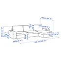 IKEA KIVIK КІВІК, 4-місний диван із кушеткою, ТІББЛЕБЮ бежевий/сірий 994.405.85 фото thumb №9