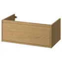 IKEA ÄNGSJÖN ЭНГШЁН, шкаф для раковины с ящиком, имит. дуб, 80x48x33 см 005.351.01 фото thumb №1