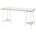 IKEA LAGKAPTEN ЛАГКАПТЕН / TILLSLAG ТИЛЛЬСЛАГ, письменный стол, белый антрацит / белый, 140x60 см 895.084.39 фото thumb №1