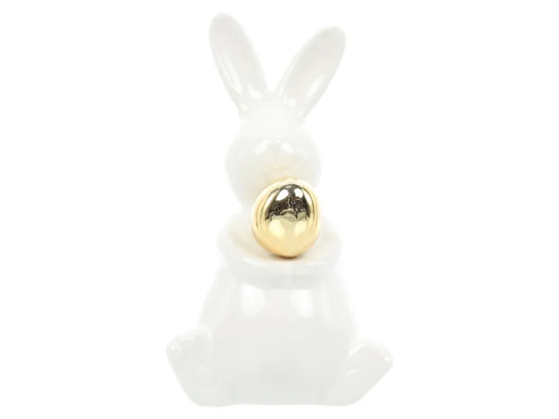 BRW Декоративна фігурка BRW Кролик з яйцем, 15 см, кераміка 092485 фото №1