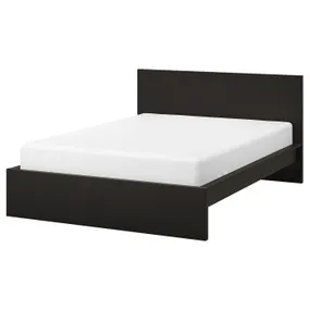 IKEA MALM МАЛЬМ, каркас ліжка, високий, чорно-коричневий, 140x200 см 499.292.29 фото
