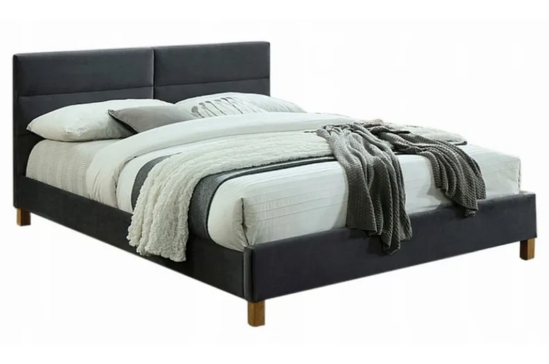 Кровать двуспальная бархатная SIGNAL SIERRA Velvet, Bluvel 150, серый, 160x200 фото №1
