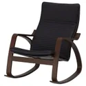 IKEA POÄNG ПОЭНГ, кресло-качалка, коричневый / черный 294.292.37 фото thumb №1