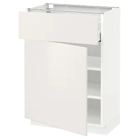 IKEA METOD МЕТОД / MAXIMERA МАКСІМЕРА, підлогова шафа з шухлядами та дверц, білий / ВЕДДІНГЕ білий, 60x37 см 094.592.11 фото