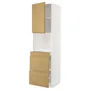 IKEA METOD МЕТОД / MAXIMERA МАКСИМЕРА, высокий шкаф д / СВЧ / дверца / 3ящика, белый / Воксторп имит. дуб, 60x60x220 см 795.390.78 фото