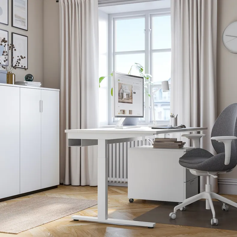 IKEA MITTZON МІТТЗОН, письмовий стіл, білий, 160x80 см 095.290.87 фото №3