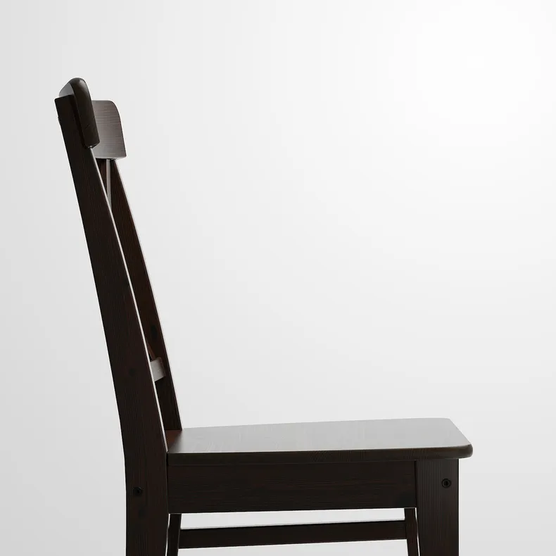 IKEA INGATORP ИНГАТОРП / INGOLF ИНГОЛЬФ, стол и 6 стульев, черный / коричнево-чёрный, 110 / 155 см 494.833.08 фото №4