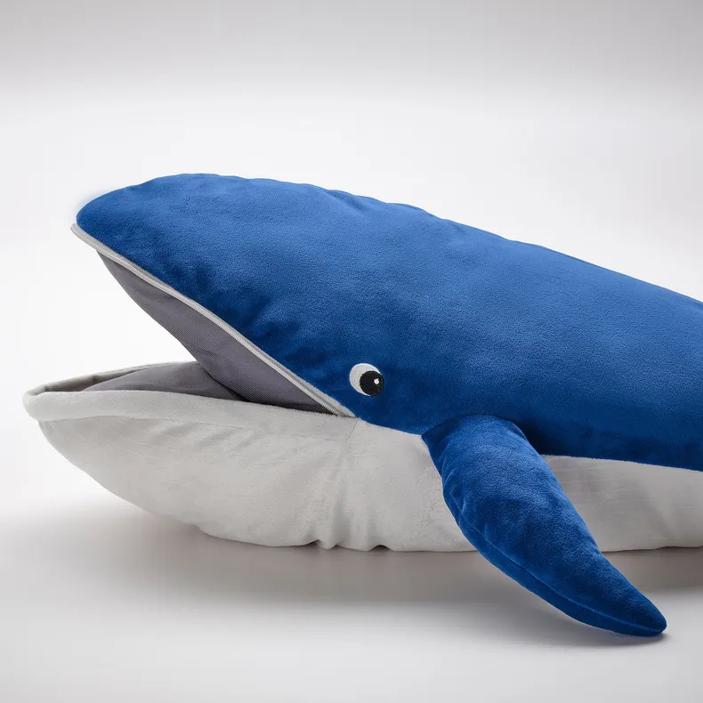 IKEA BLÅVINGAD БЛОВІНГАД, іграшка м’яка, синій кит, 100 см 005.221.13 фото №8