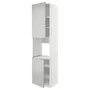 IKEA METOD МЕТОД, висока шафа для дух, 2 дверцят / пол, білий / Хавсторп світло-сірий, 60x60x240 см 695.387.72 фото