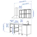 IKEA ENHET ЭНХЕТ, кухня, антрацит / белый, 223x63.5x222 см 793.378.48 фото thumb №3